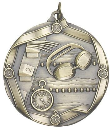 Swimming Die Cast Medal, 2 1/4" 2