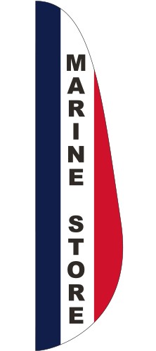 "MARINE STORE" 3' x 12' Message Feather Flag 1