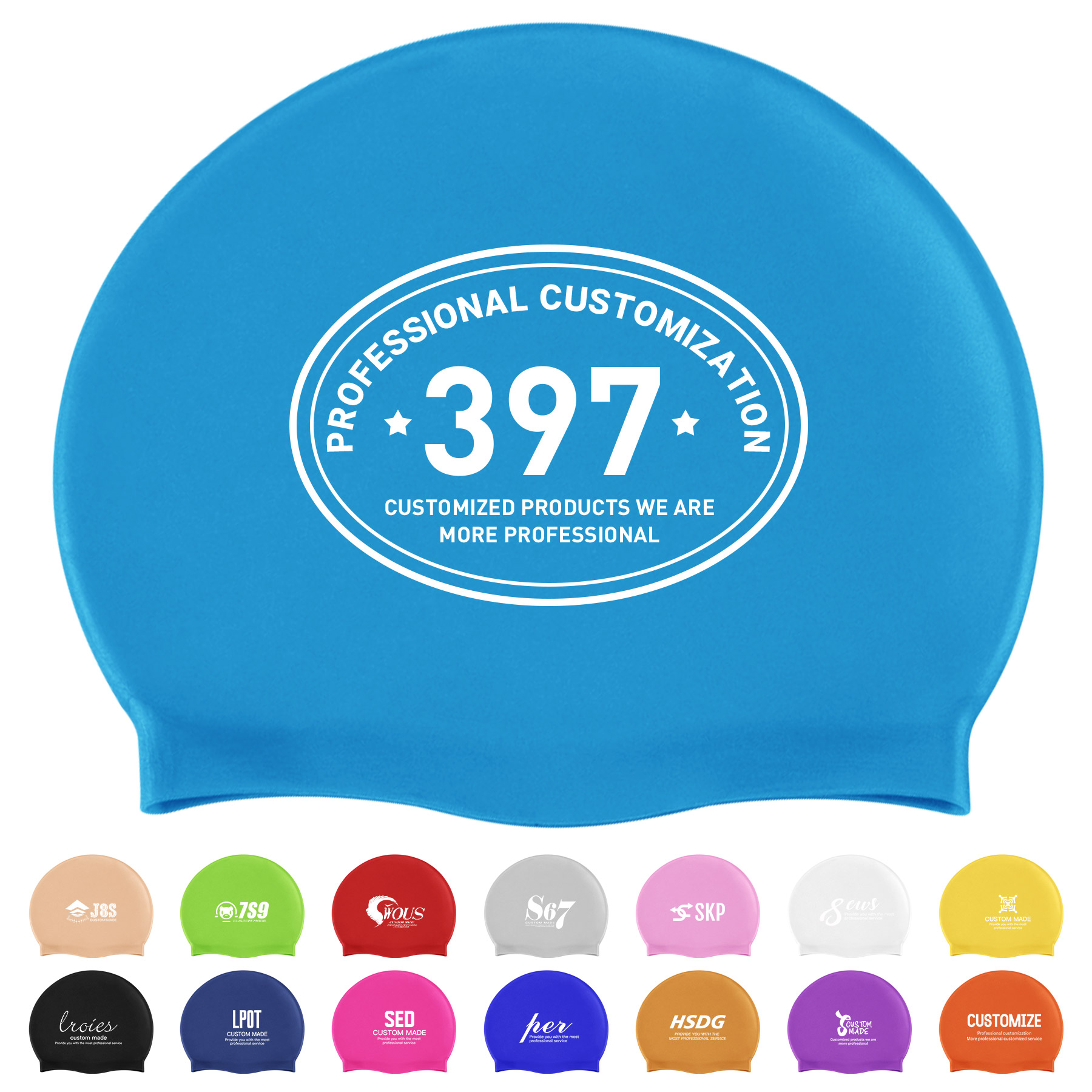 Adult Waterproof Silicone Swimming Cap 10