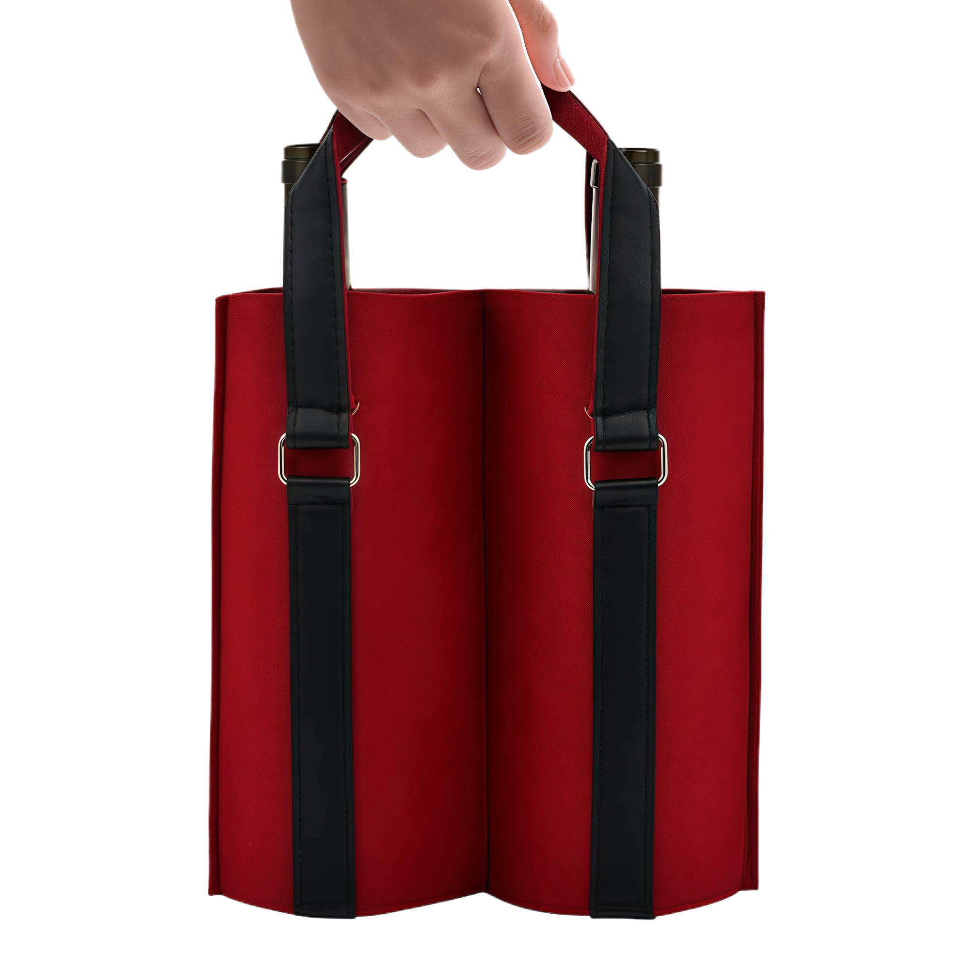 Felt Wine Tote Bag - Durable Handheld Carrier for Wine and Beer Bottles 3