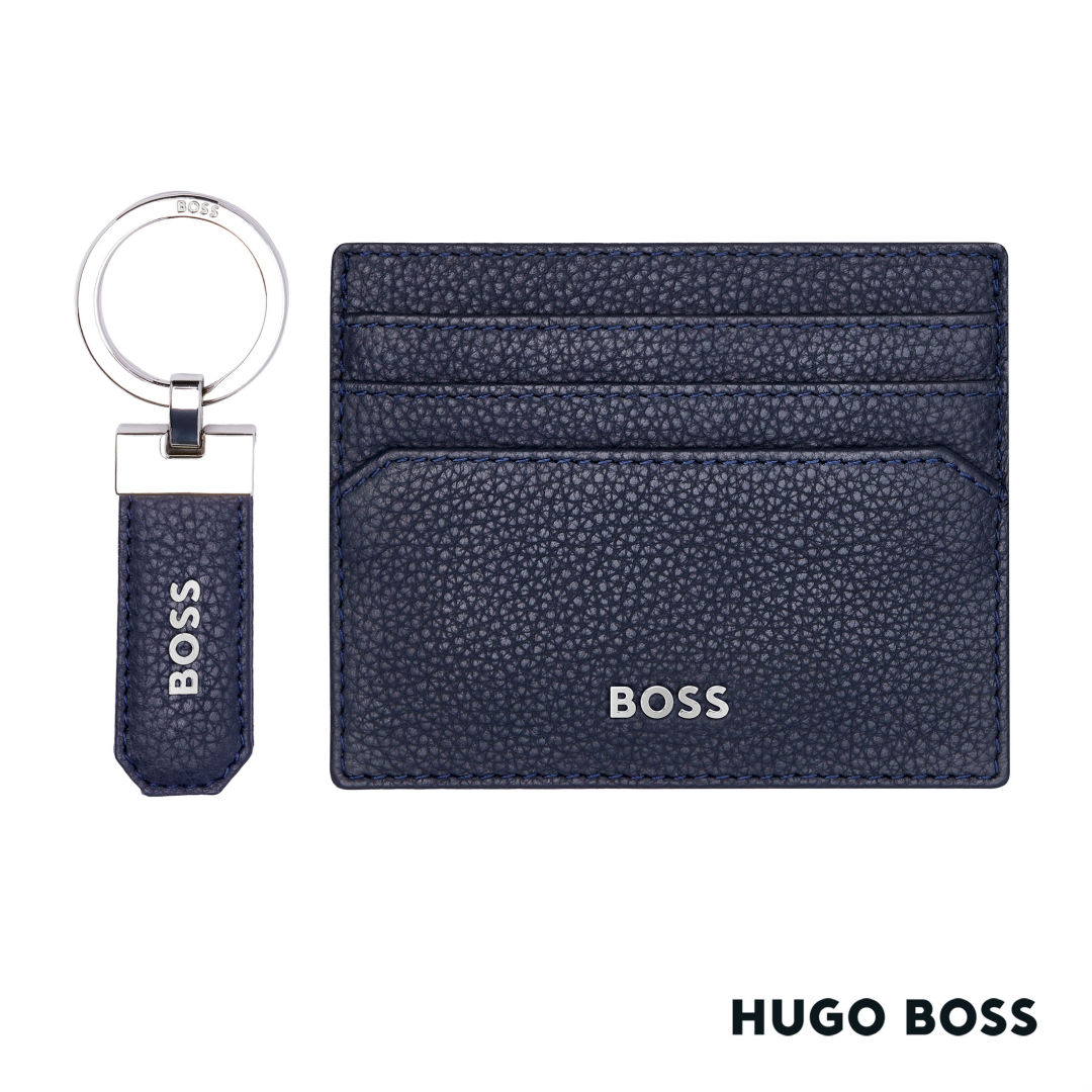 Hugo Boss® Classic Grained Key Ring & Card Holder Set 3