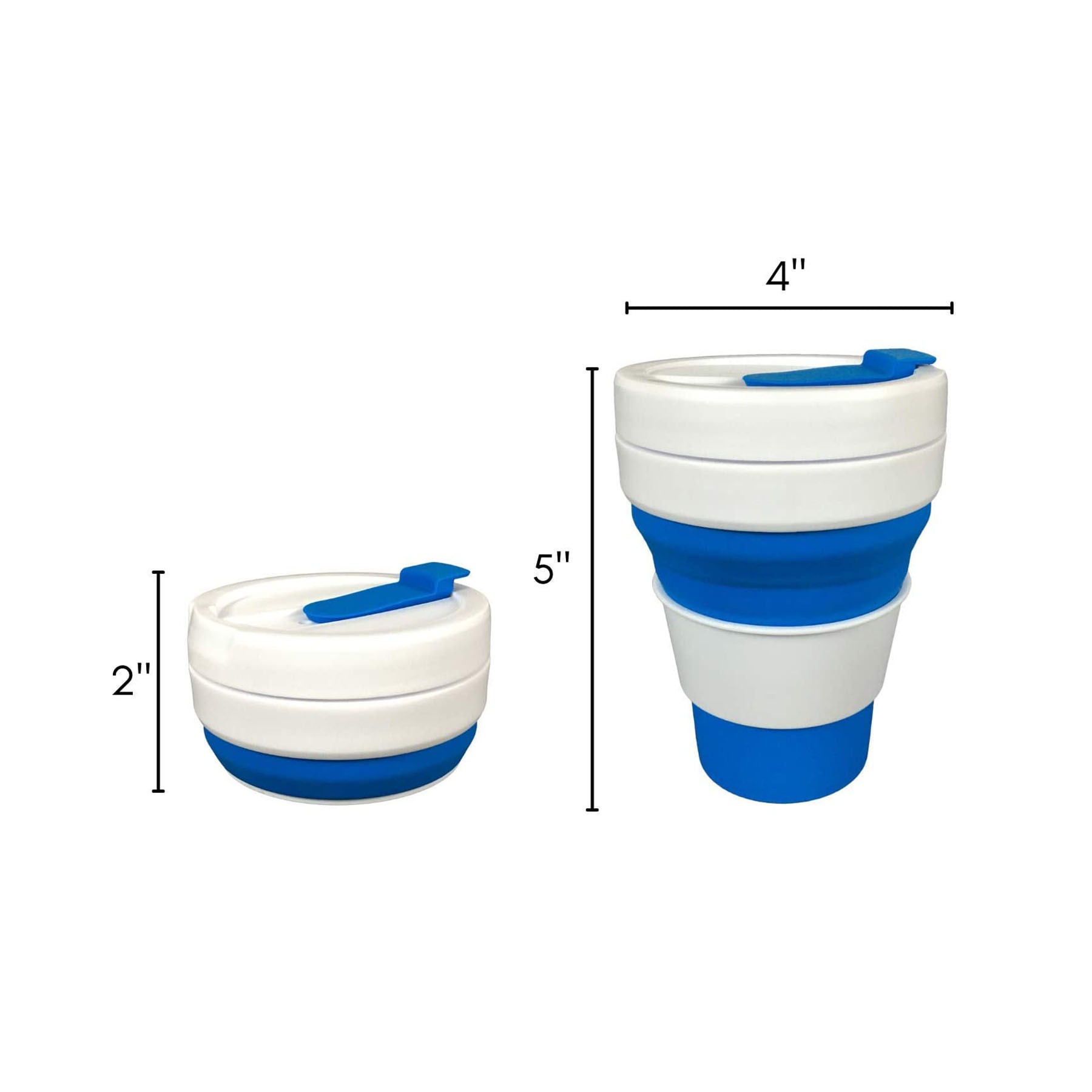 355ml/12oz Collapsible Silicone Coffee Cup with Straw 2