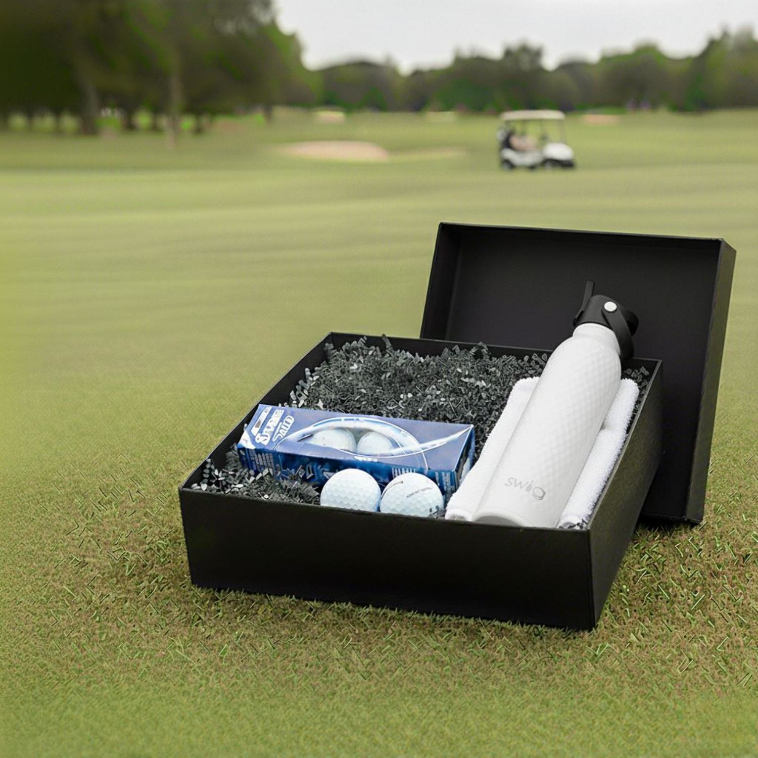 20 oz SWIG® Golf Flip & Sip SS Water Bottle, Srixon® Golf Balls & Pitchfix® Icon Divot Tool Gift Set 1