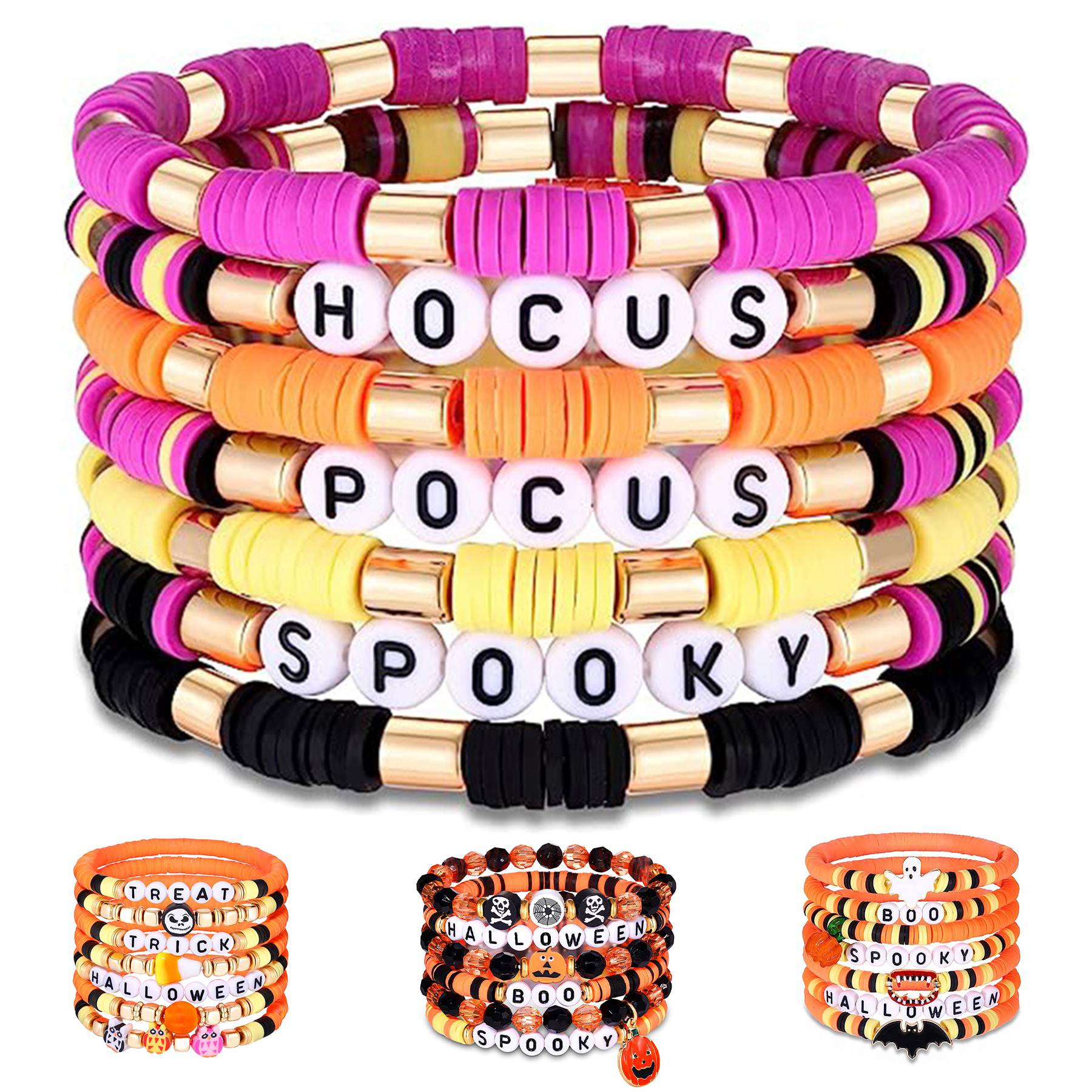 Acrylic Plastic Skull Halloween soft pottery bracelet 2