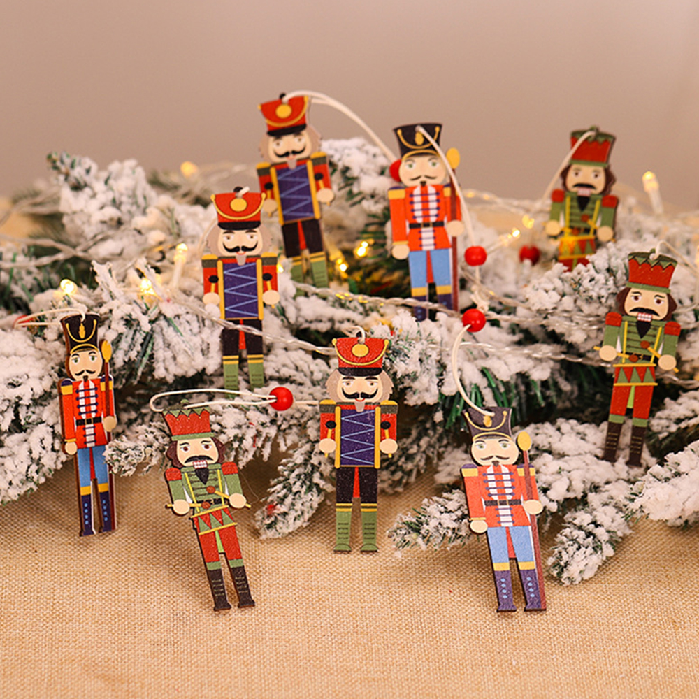 Christmas Wooden Pendant Nutcracker Soldier Set 3