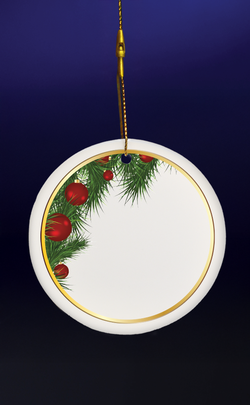 3" Round Ceramic Ornament 8