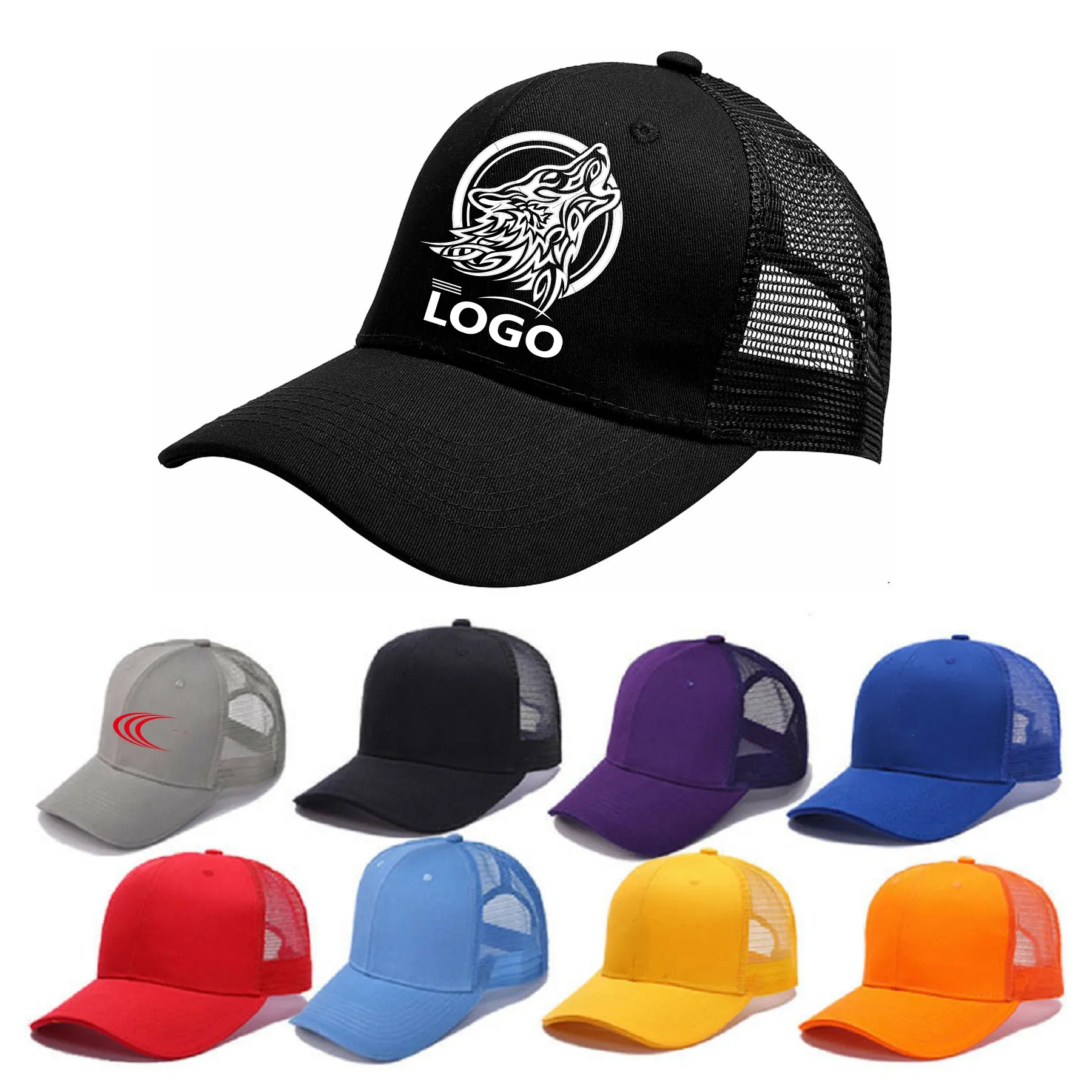 Embroidered Cotton Baseball Cap with Mesh Back 7