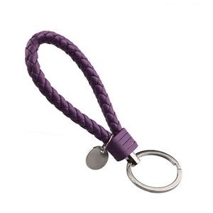 Sophisticated Weaved PU Leather Keychain With Plastic Buckle 2