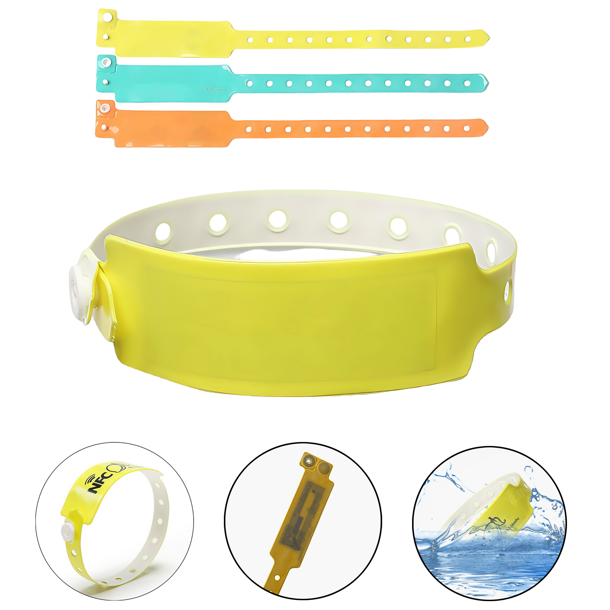 RFID Wristband for Events Waterproof Adjustable PVC Wristband with RFID Chip for Identification 4