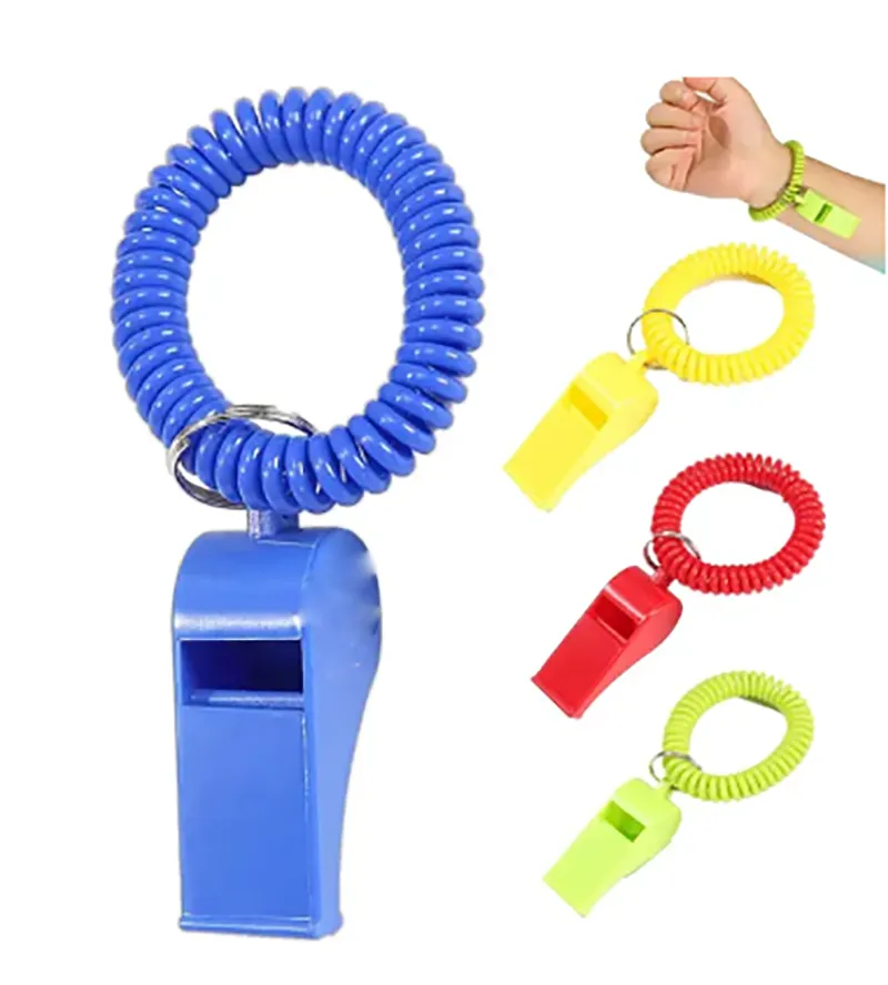 Coaches Referees Whistle with Coiled Bracelet Keychain 4