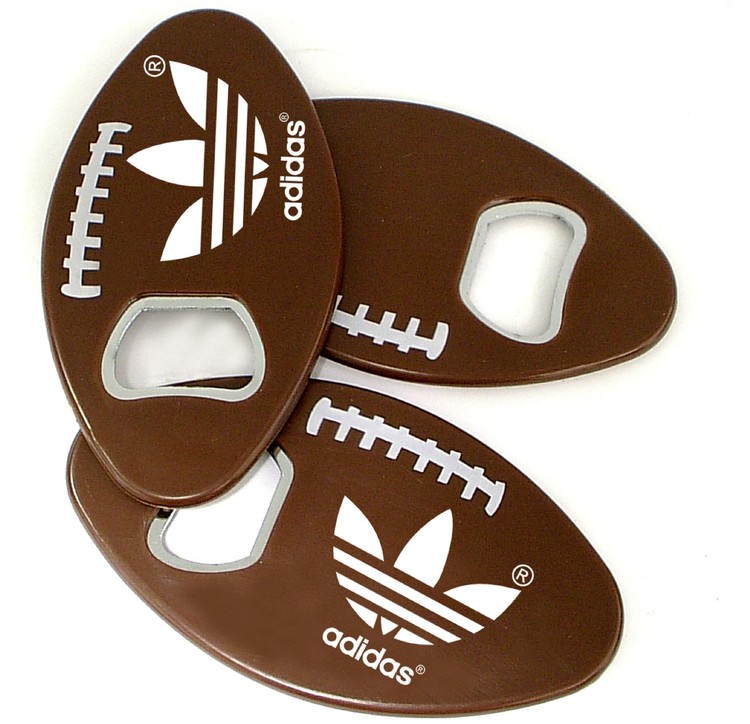 Jumbo size football shape magnetic bottle opener