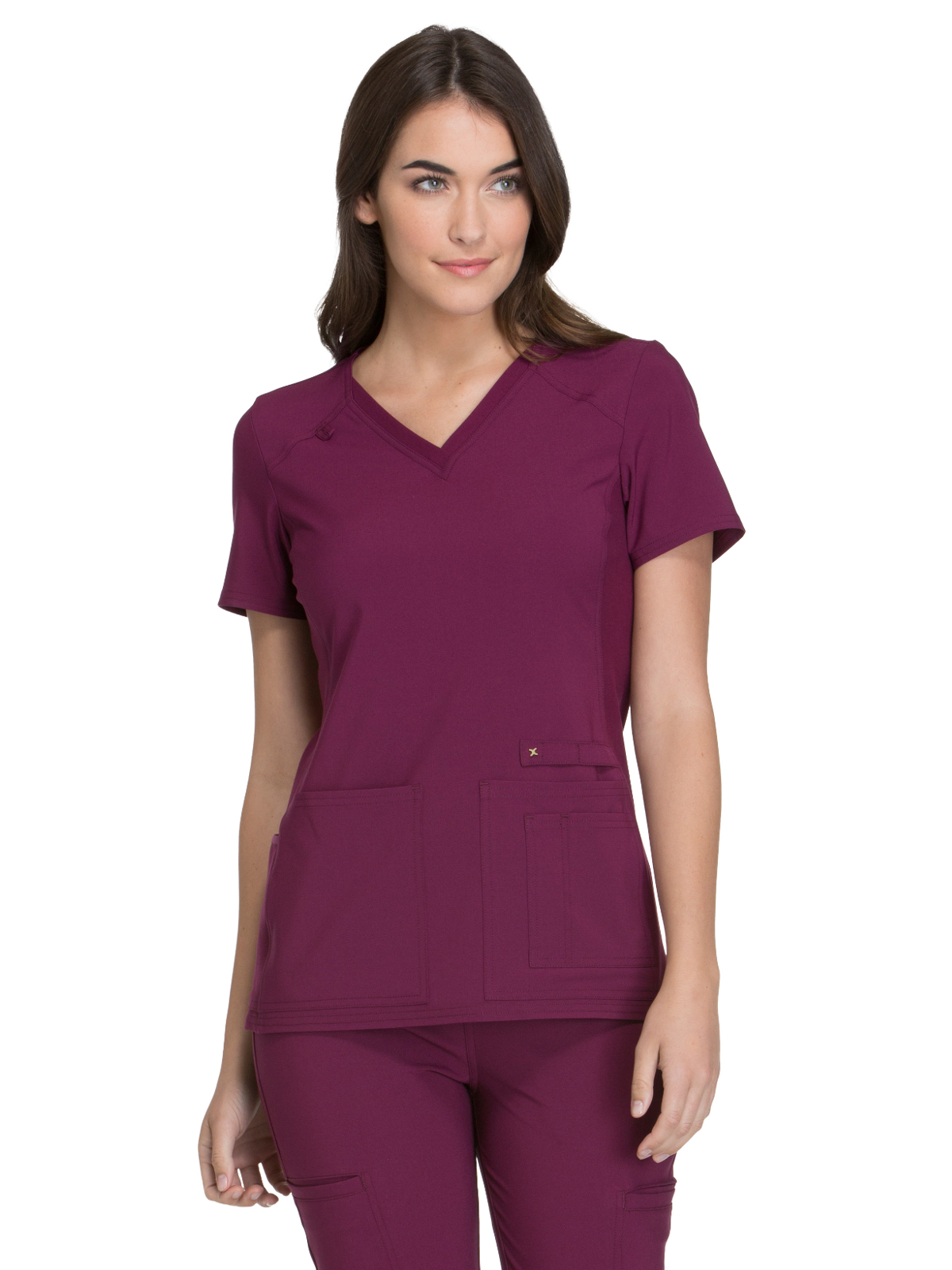 Cherokee - iFlex - Women's 2 Pocket V-Neck Knit Side Panel Top 41
