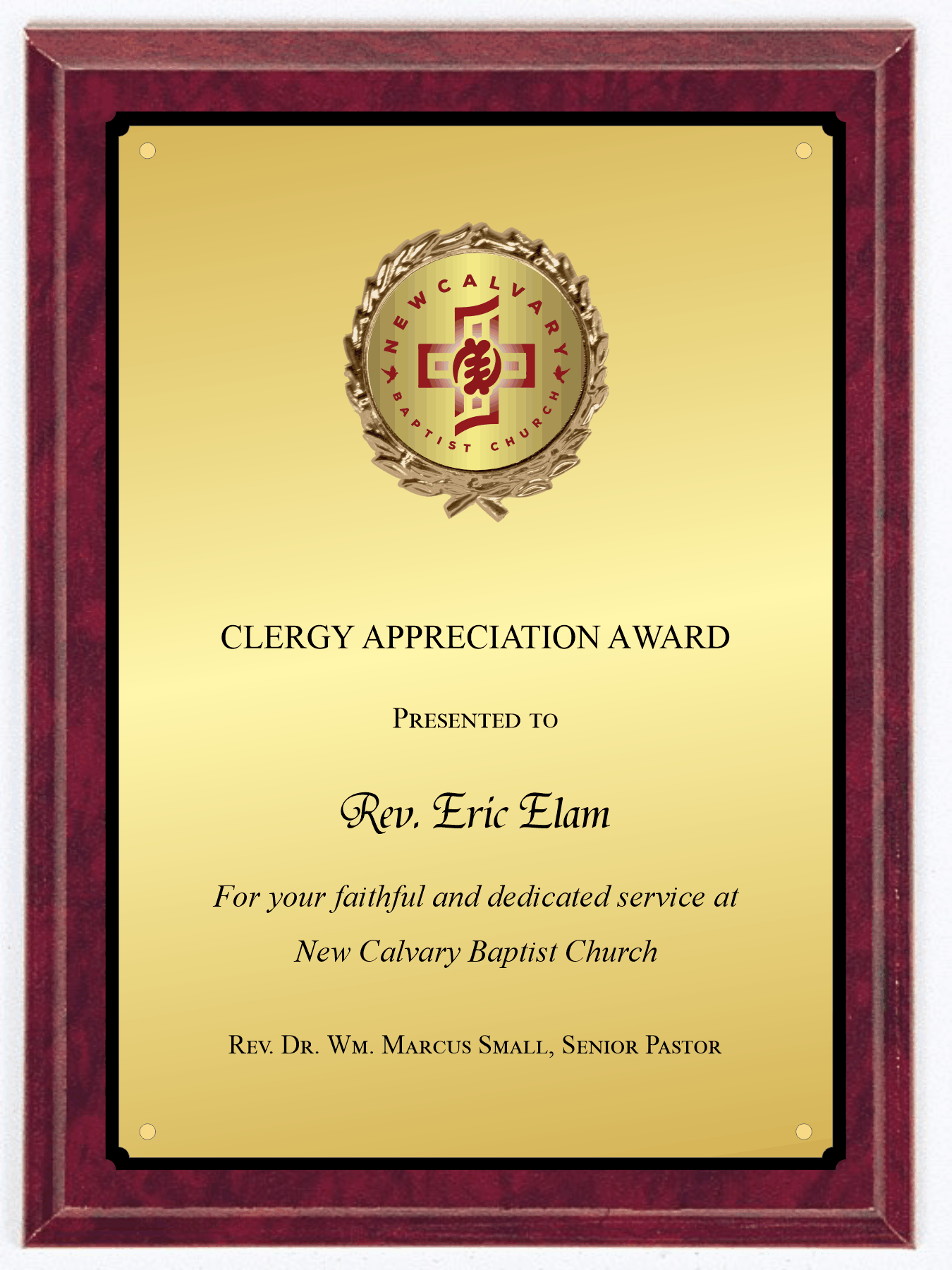 Marble Finish Plaque With Logo In Wreath Decoration 5