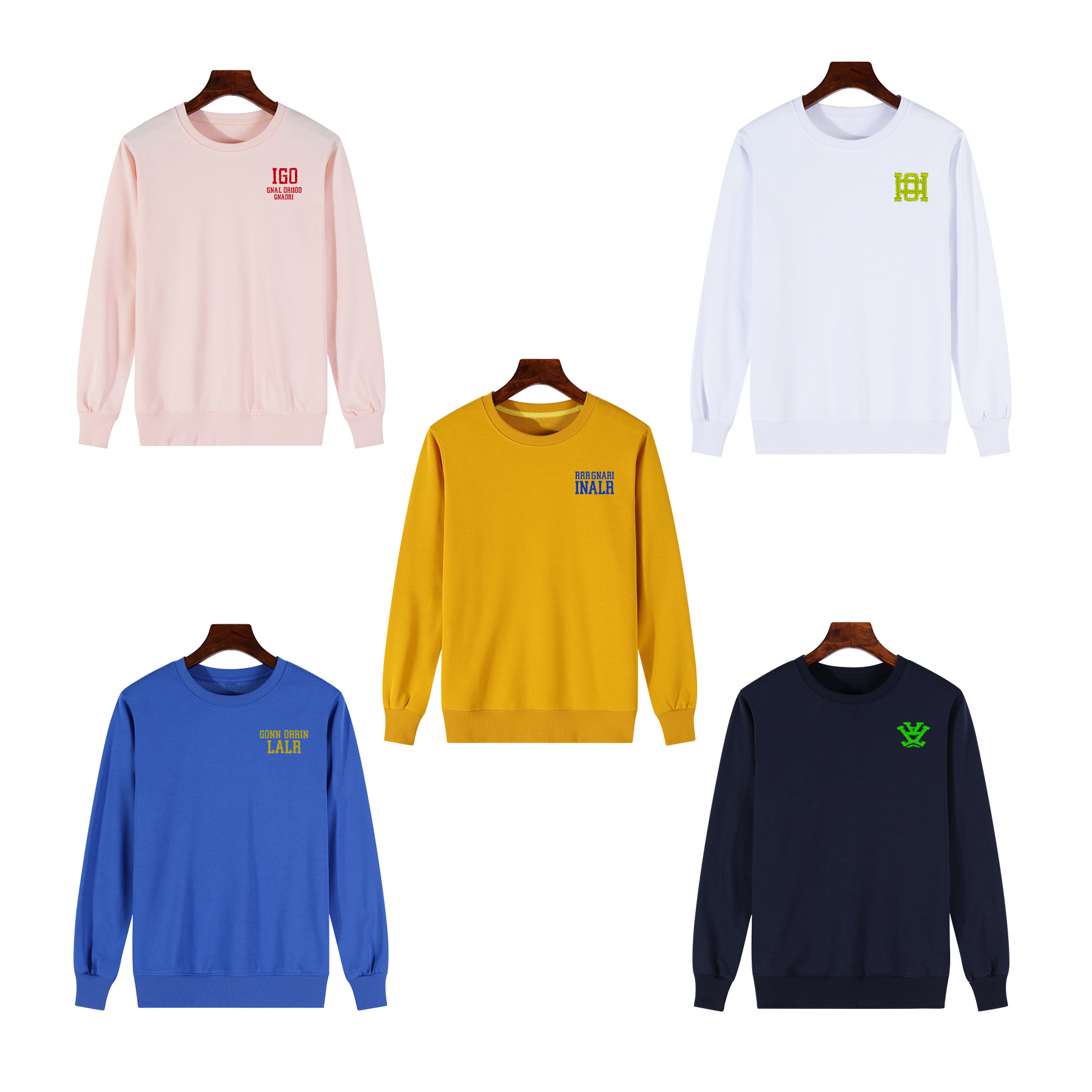 Unisex Long Sleeve Cotton Sweater Crewnecks Sweat Shirts 2