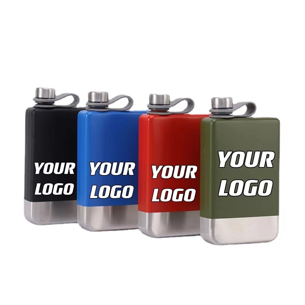 9 oz Stainless Steel Leakproof Liquor Flask, custom water bottle with logo imprint 3