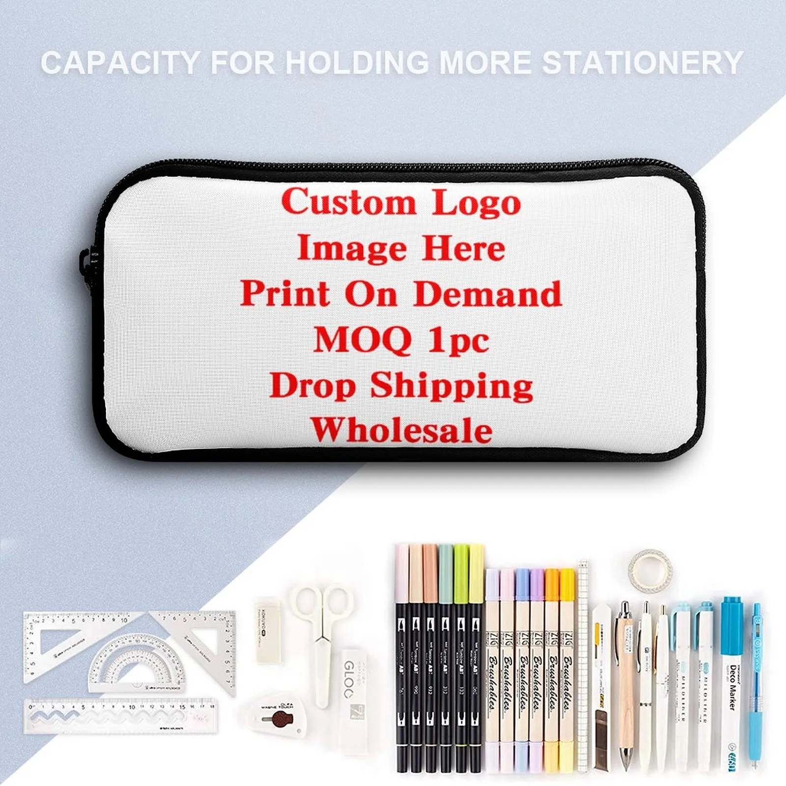 Polyester Pencil Case with Double Zipper 3
