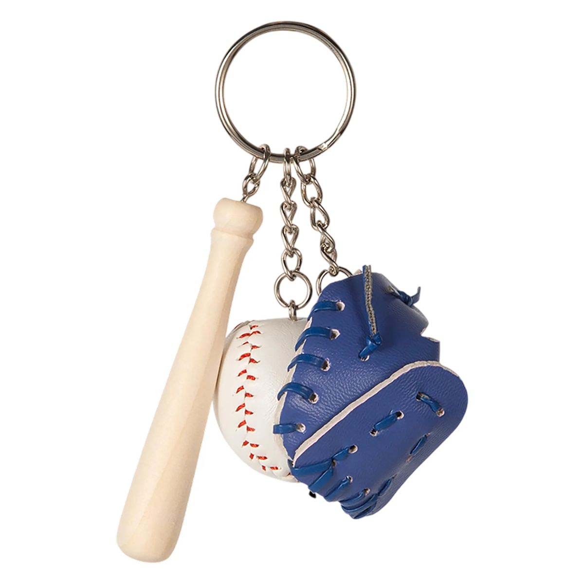 Baseball Keychain with Glove Bat and Ball 2