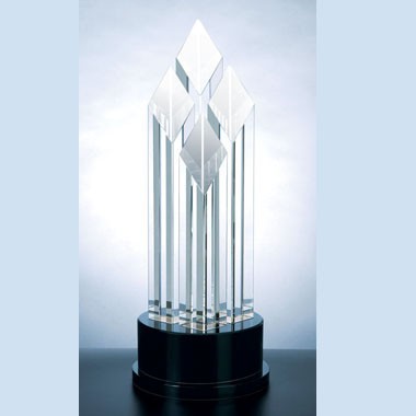 5 1/4" x 7 3/4" Inch Silver Diamond Impress Acrylic Trophy 1