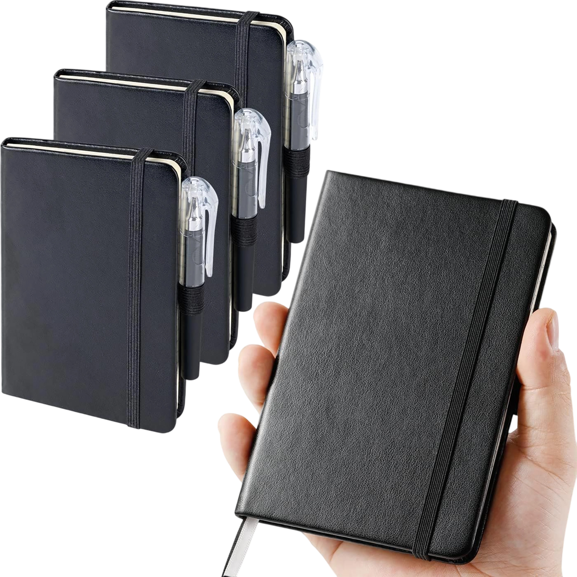 PU Leather Pocket Notebook Journal With Pen 3.7" x 5.7" 5