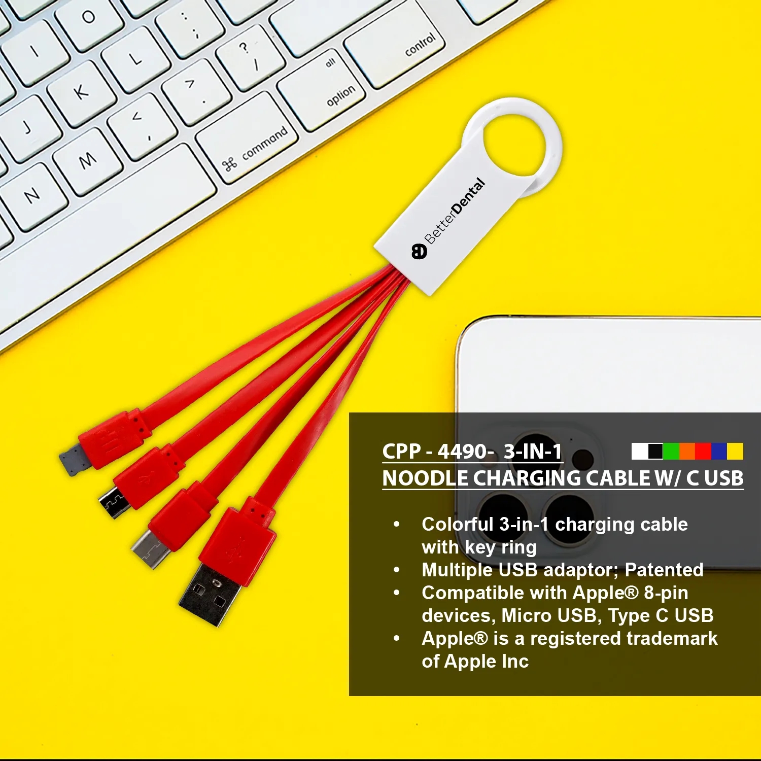 3-IN-1 NOODLE CHARGING CABLE WITH TYPE C USB 8