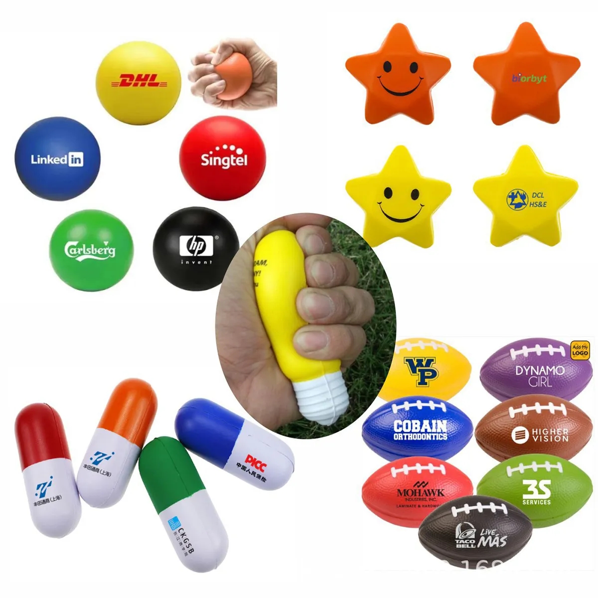 Custom Logo PU Stress Reliever Ball Squeeze Toy 5