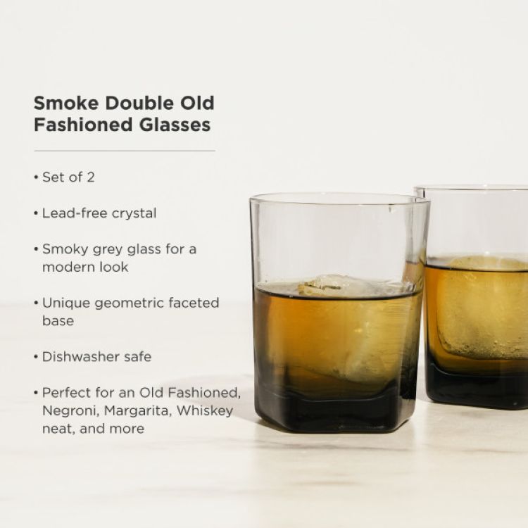 Viski® Smoke Double Old Fashioned Glass, set of 2 3