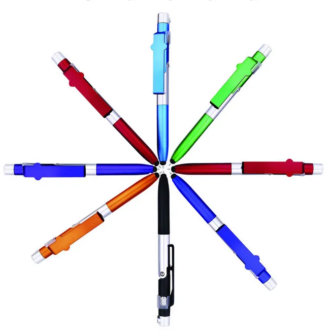 4 In 1 LED Folding Ballpoint Pen Phone Stand Holder 4