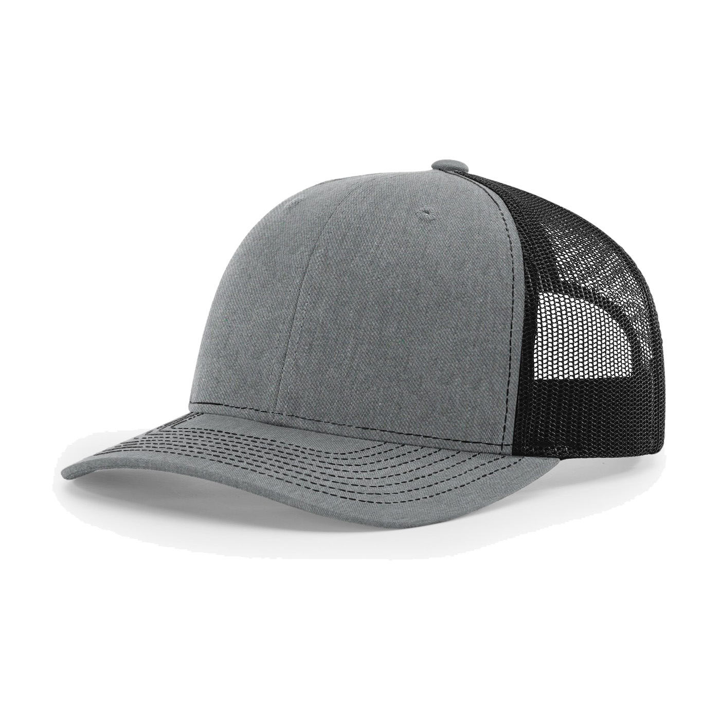 Richardson 112 6-Panel Snapback Trucker Hat w/Leatherette Adhesive Patches or Embroidery 82