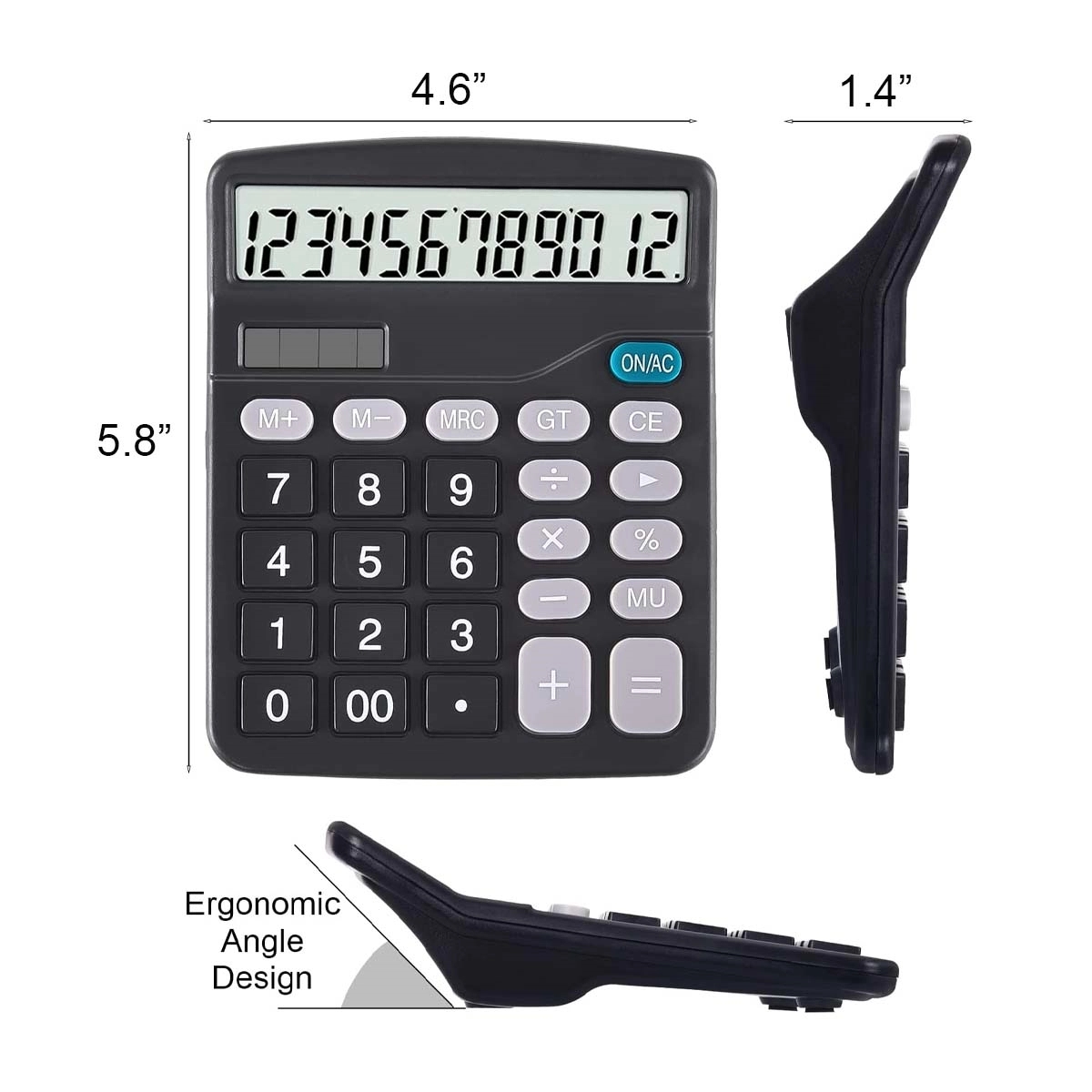 Dual Power 12 Digit Calculator 2