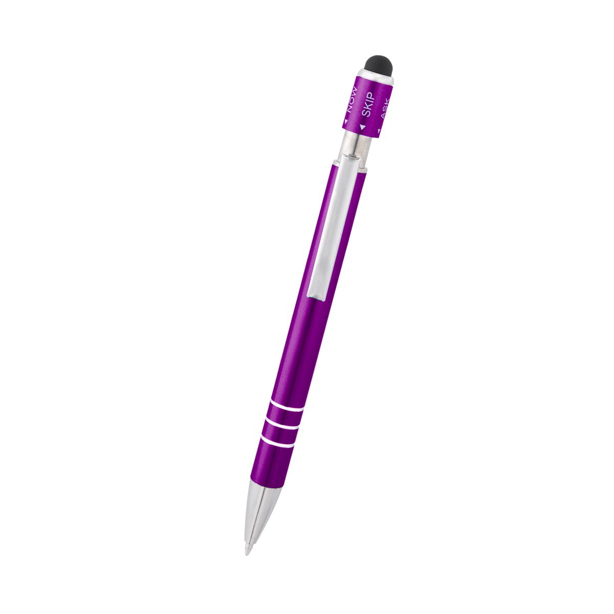 Recycled Aluminum Spin Game Top Pen With Stylus 13