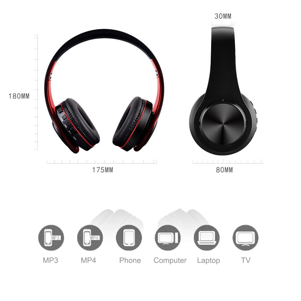 Bluetooth Headphones Over Ear Stereo Wireless Headset 2
