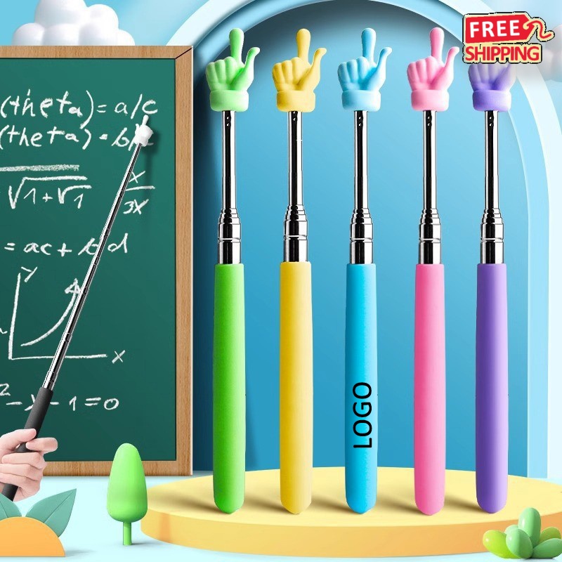Retractable Teacher Pointer Custom Logo Durable Stainless Steel Smooth Stretching Classroom Tool 1