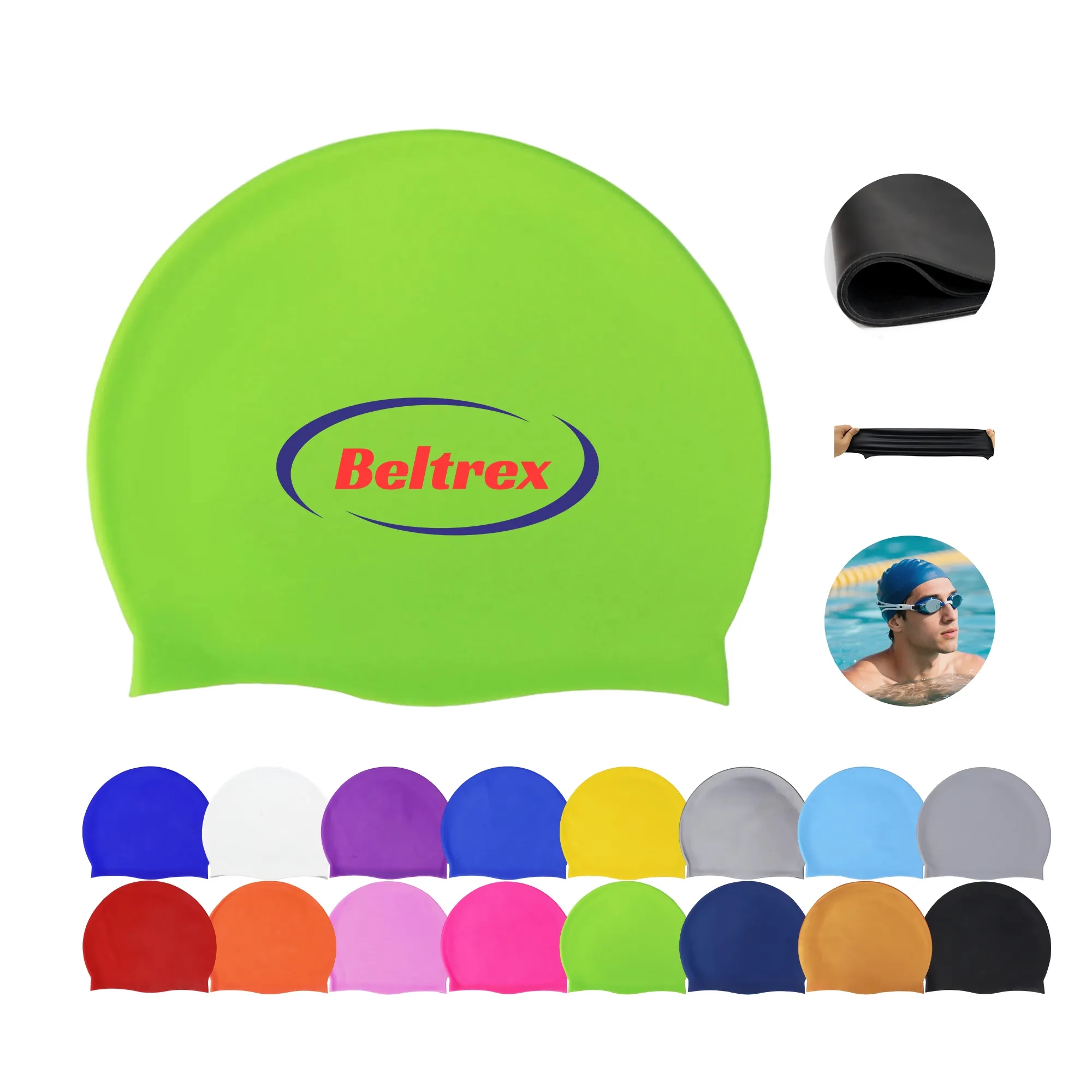 Adult Silicone Waterproof Swimming Cap for Enhanced Performa 7