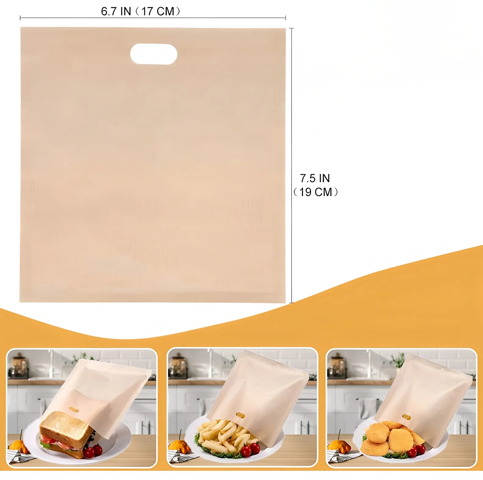 Custom Reusable Toaster Bags for Grilled Cheese Sandwich Non Stick Heat Resistant Bulk Wholesale 7