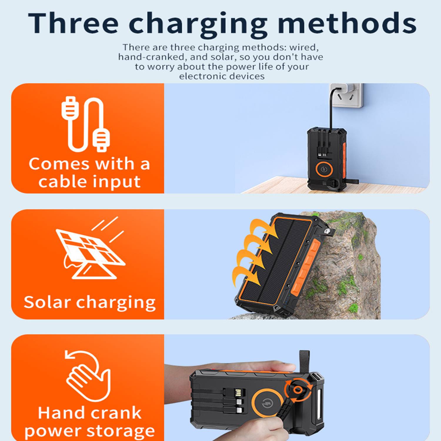 20000mAh Solar Phone Charger w/ LED Flashlight 4