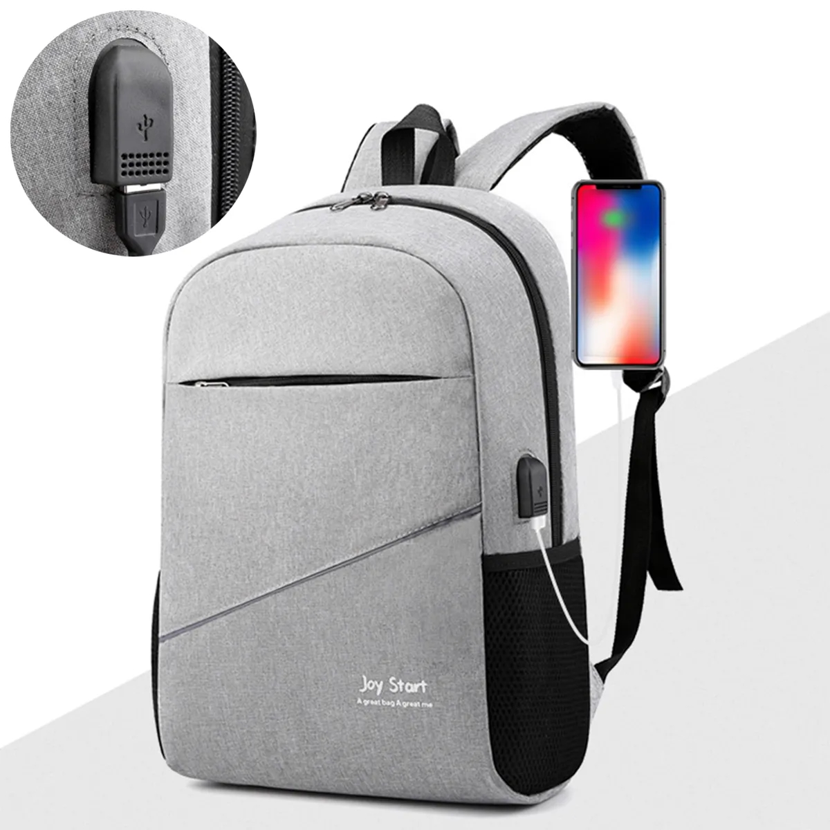 Solid Color Spacious Adjustable Shoulder Straps Backpack 7