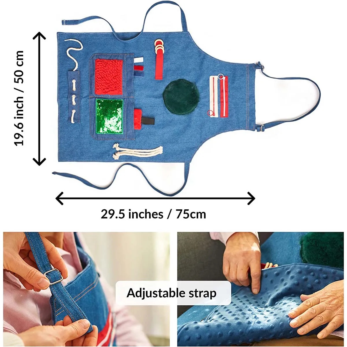 Unisex Multifunction Sensory Fidget Apron Blanket for Elders 3