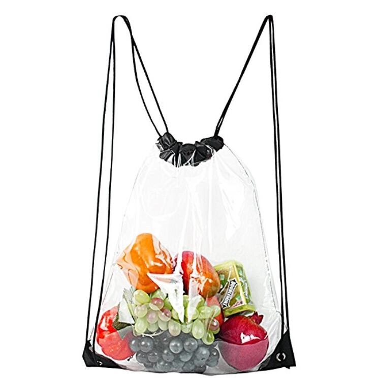 Promotional Clear Plastic Drawstring Bag 8
