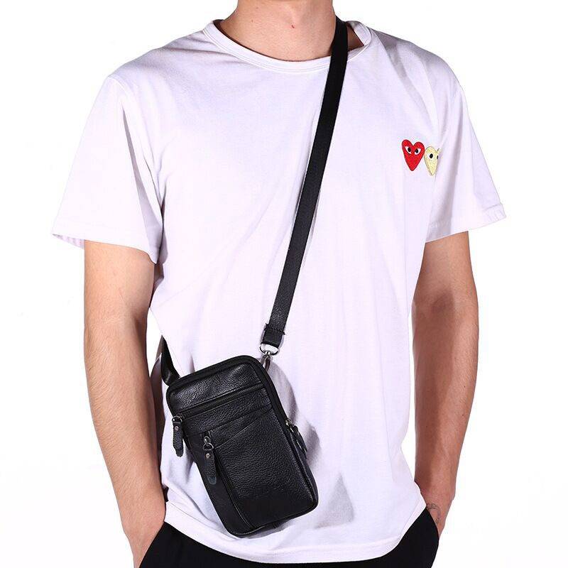 Cowhide Leather Shoulder Crossbody Bag Phone Pouch 8