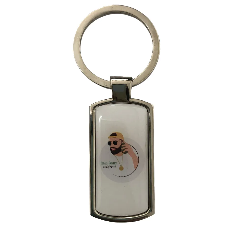 Straight Rectangle Metal Keychain 11