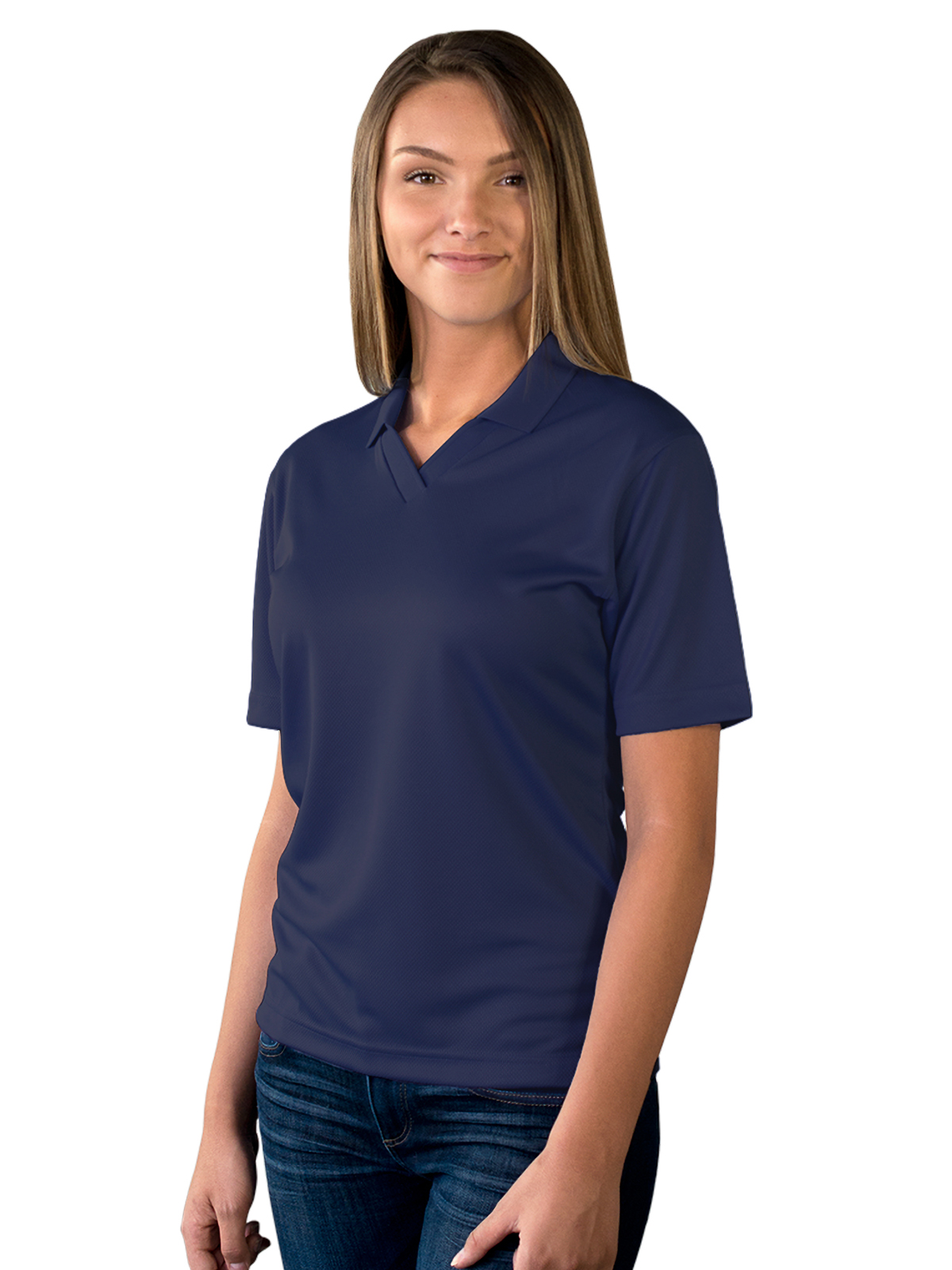 Blue Generation - Women's Pocketless Wicking V-Neck Polo 55