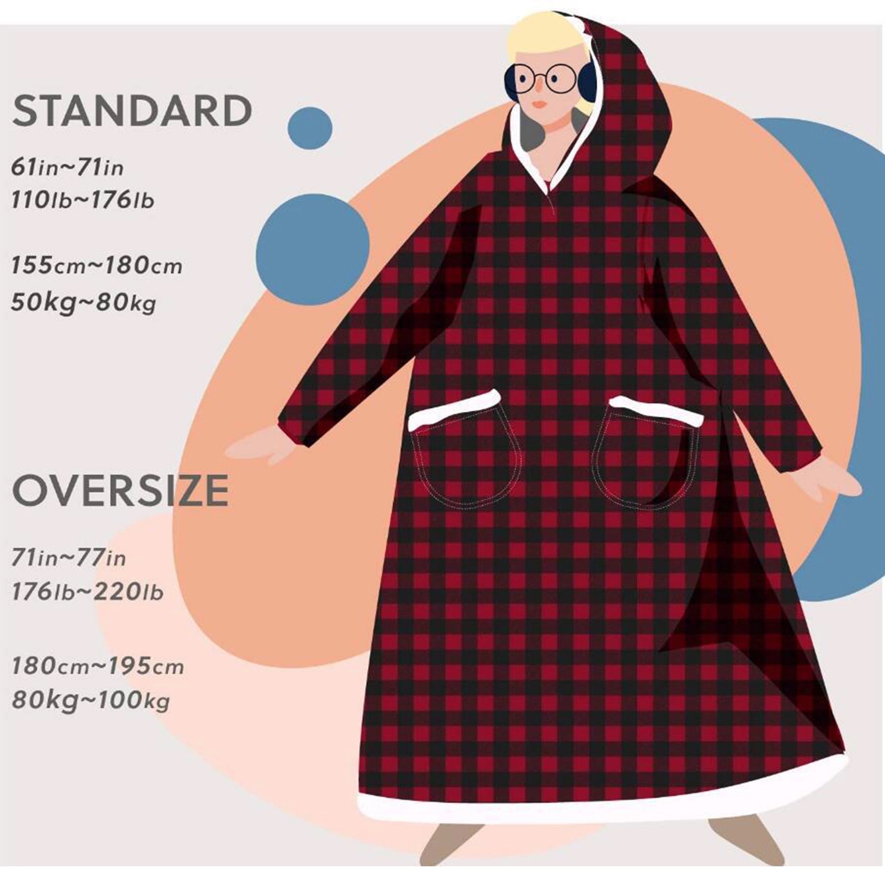 Oversized Microfiber & Sherpa Wearable Blanket 2