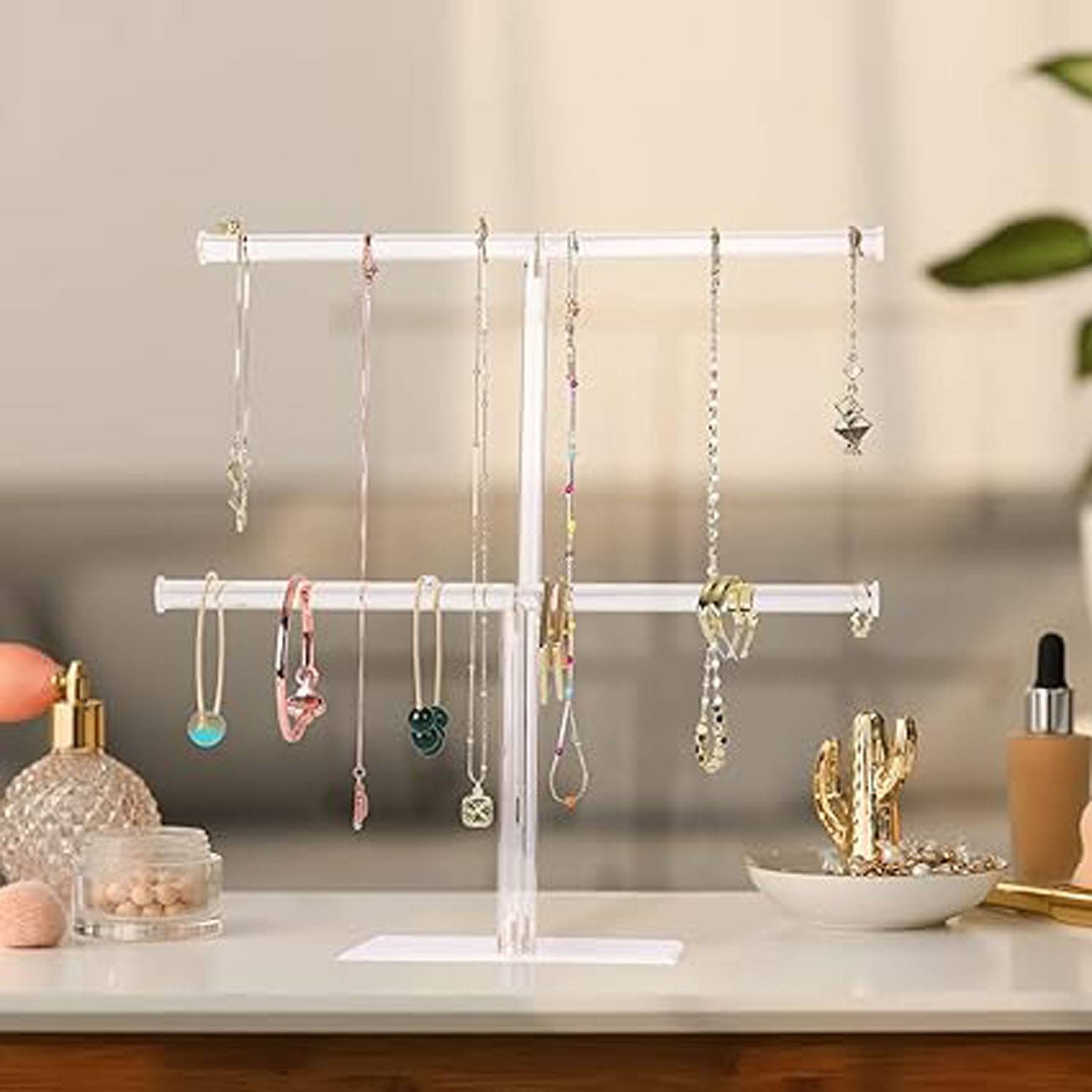 Jewelry Stand Necklace Holder Acrylic Hanging Organizer 8