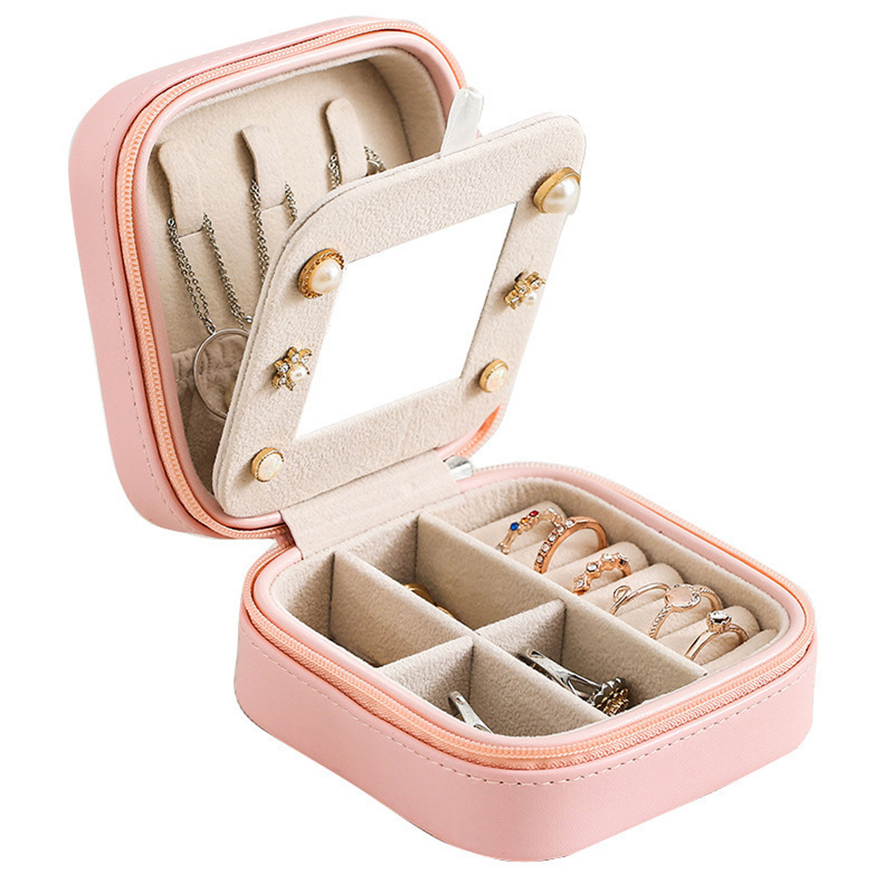 Portable PU Multifunctional Jewelry Storage Box 8