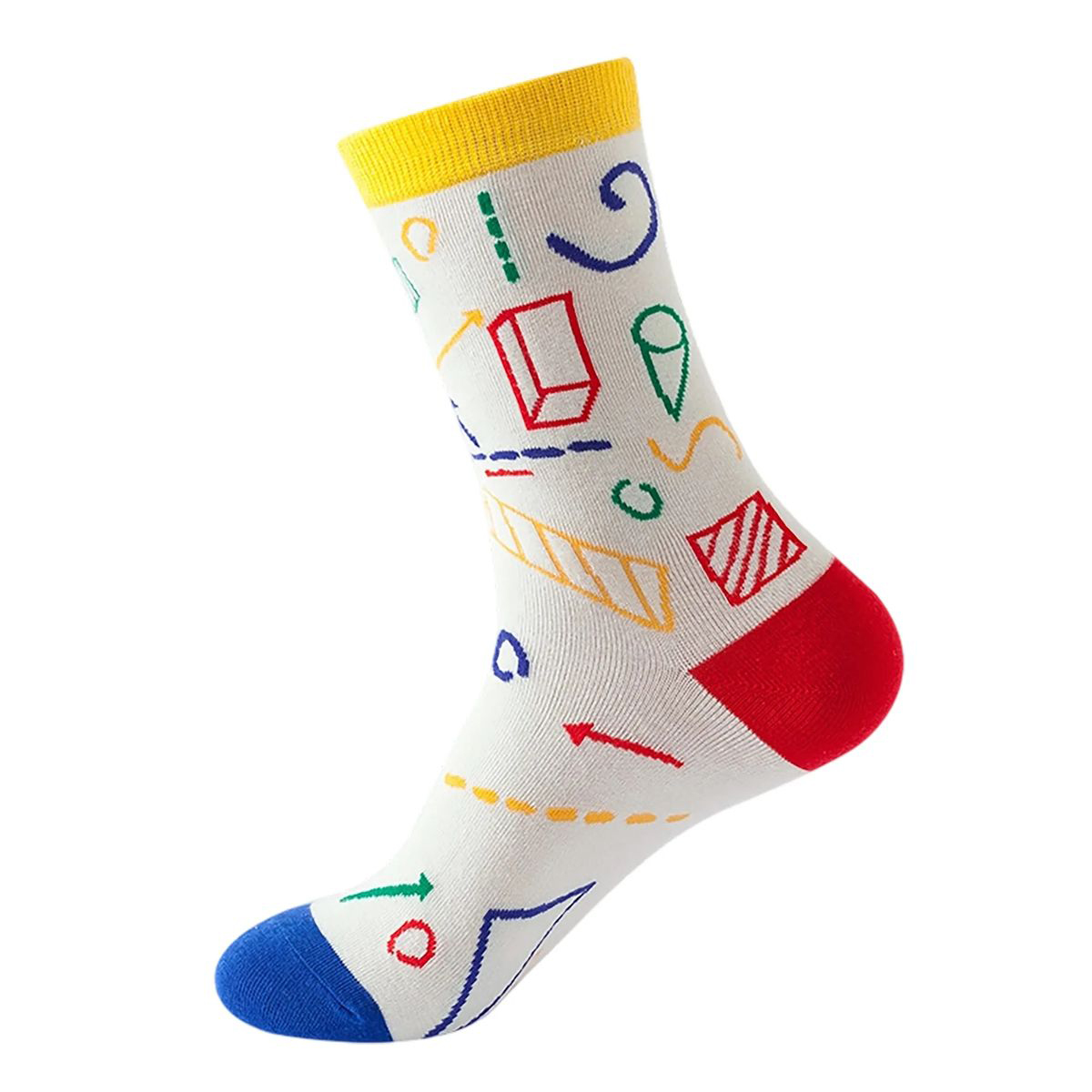 Cotton Crew Socks with Jacquard Pattern 104