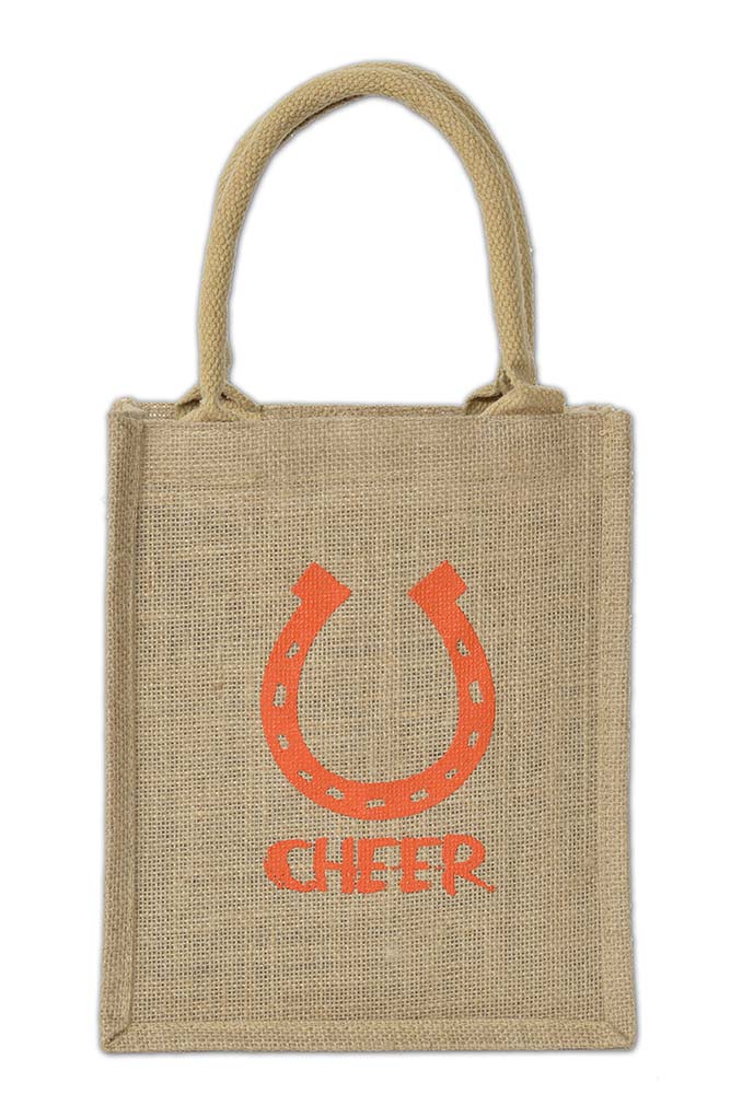 "Cabo" Small Laminated Burlap Tote Bag 9x4x11" 3