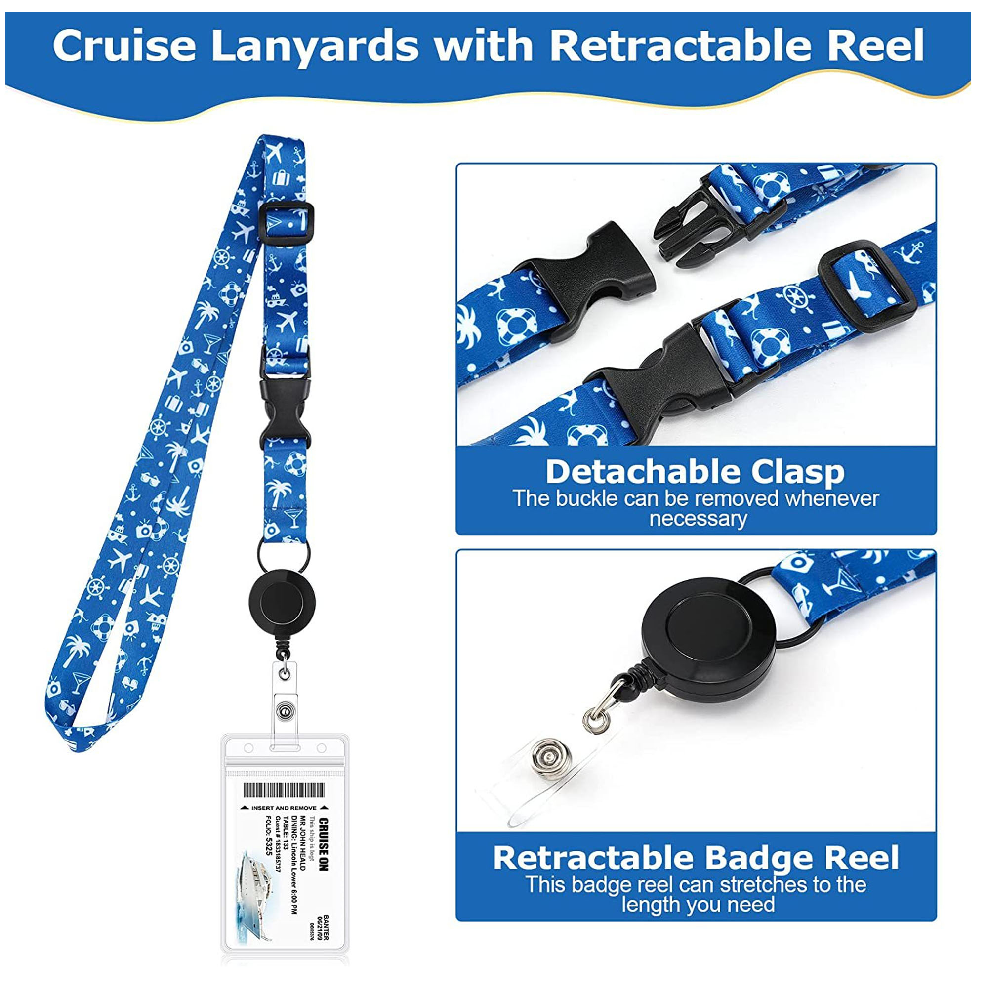 Polyester Multifunctional Lanyard With Retractable Badge Reel 4