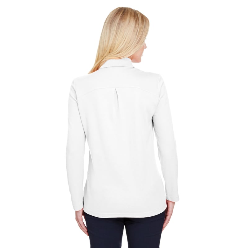 Devon & Jones CrownLux Performance™ Ladies' Plaited Long Sleeve Polo 19