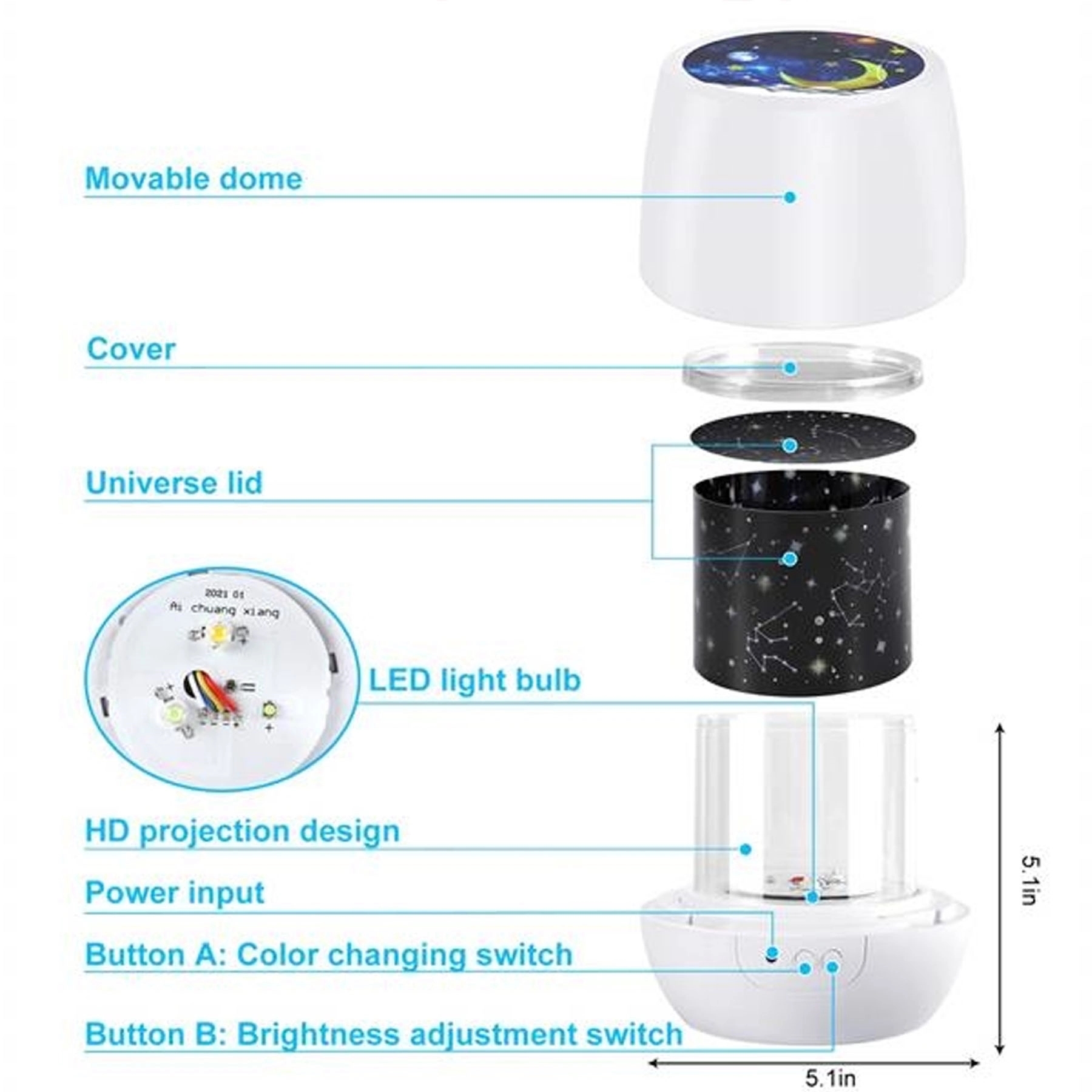 Multifunctional Star Projector Lamp Night Light 4
