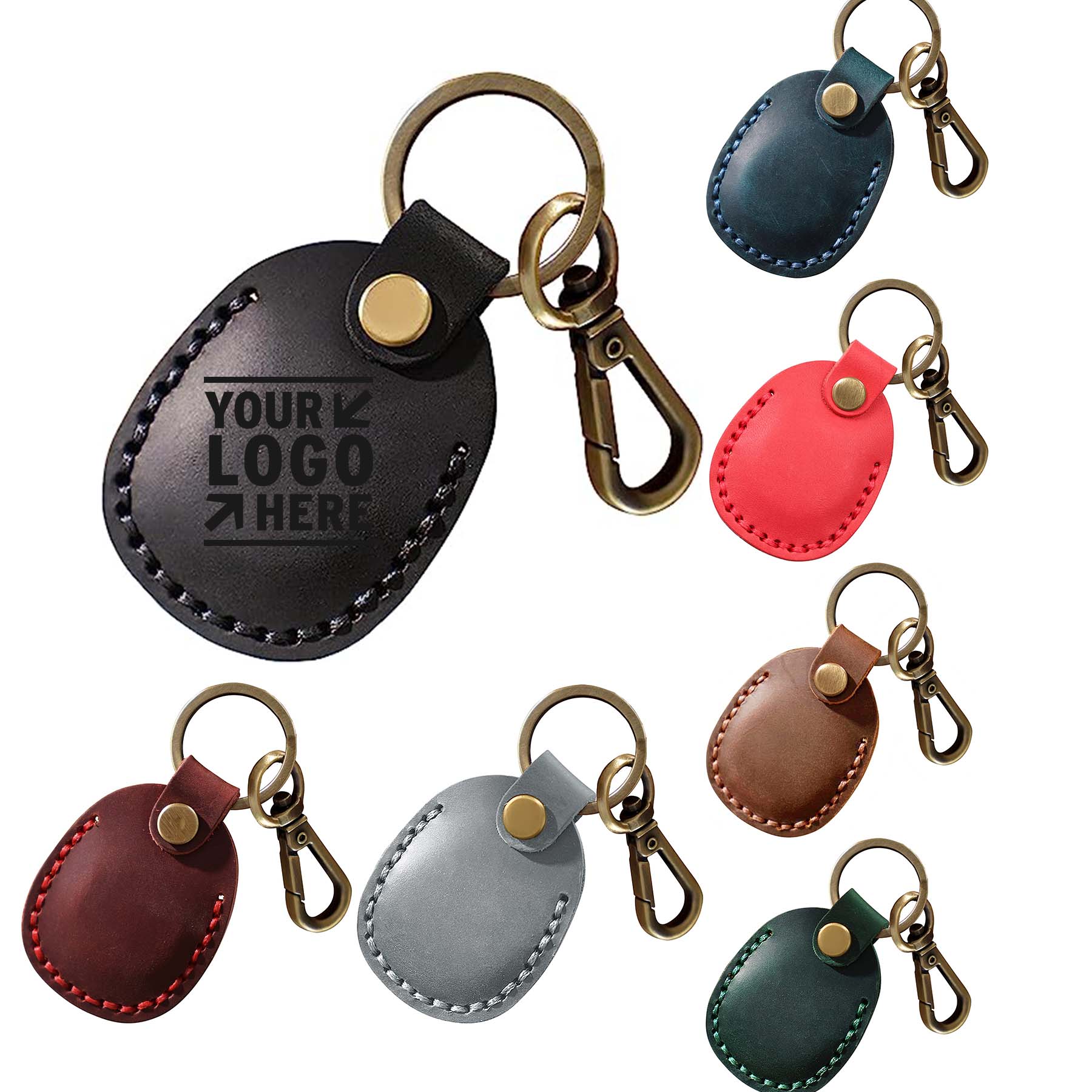 Leather Airtag Holder Keychain 2